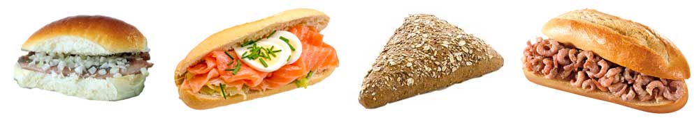 Broodjes vis zalm haring tot aan de deur